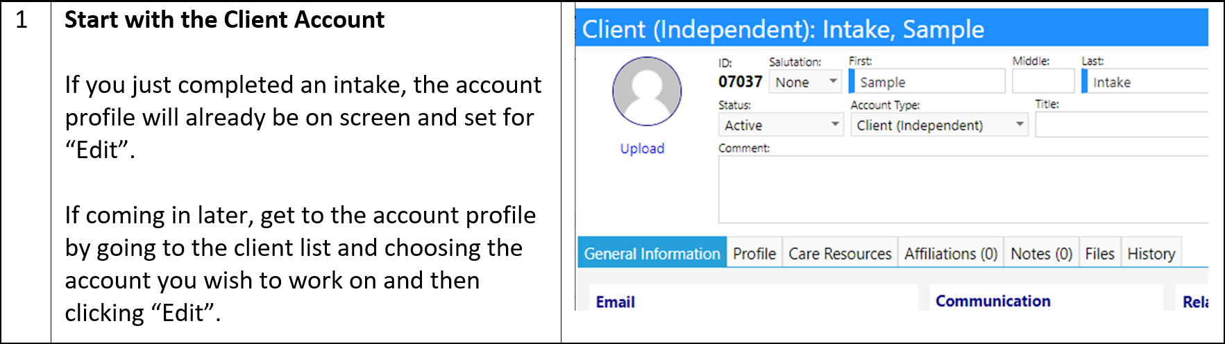 How do I add an Account (Intake Process) - KnowledgeBase